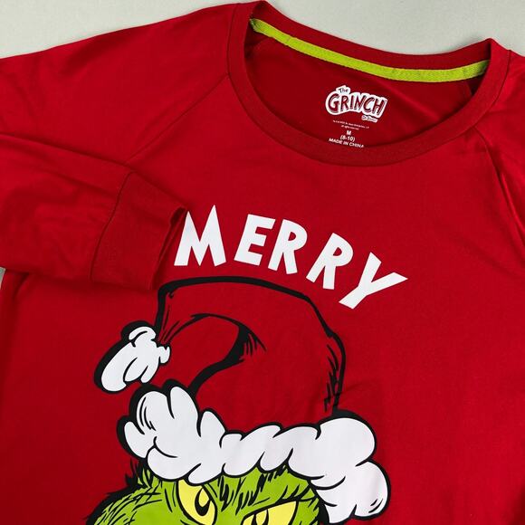 Dr Seuss The Grinch Mens Shirt Medium Red Graphic Print Long Sleeve Polyester - Picture 5 of 11